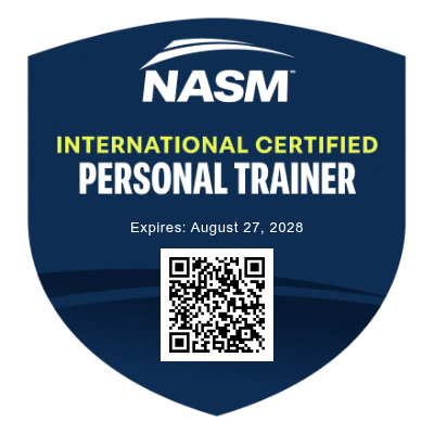 NASM International Certified Personal Trainer credential badge